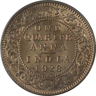 Copper One Quarter Anna Coins of King George V of Calcutta Mint 1928.