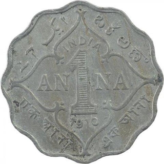 Copper Nickel One Anna Coin of King Edward VII of Bombay Mint of 1910.