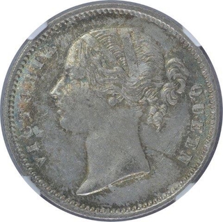 Silver Half Rupee Coin of Victoria Queen of 1840.