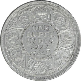 Silver One Rupee Coin of King George V of Bombay Mint of 1922. 