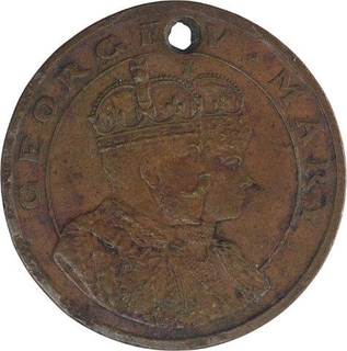 Copper Peace Celebration Medallion of King George V.