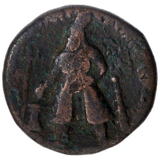 Copper Tetradrachma Coin of Vima Kadphises of Kushan Dynasty. 