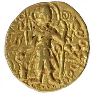 Very Rare Gold Dinar Coin of Magra of Kushan Dynasty.