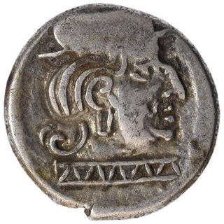 Silver Drachma Coin of Damasena of Western Kshatrapas.