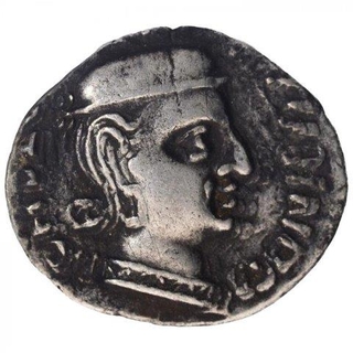 Silver Drachma Coin of Rudrasimha I of Western Kshatrapas. 