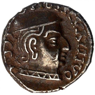 Silver Drachma Coin of Vijayasena of Western Kshatrapas.