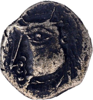 Silver Drachma Coin of Harshavardhana of Post Guptas of Pushyabhuti Dynasty.