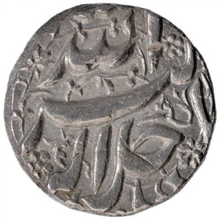 Silver One Rupee Coin of Akbar of Burhanpur Mint of Tir Month.