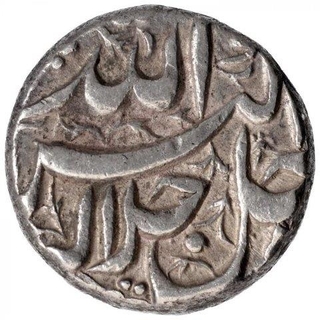 Silver One Rupee Coin of Akbar of Burhanpur Mint of Di Month.