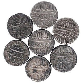 Silver One Rupee Coins of Jahangir Salim Shah of Ahmadabad Mint of Different Months.