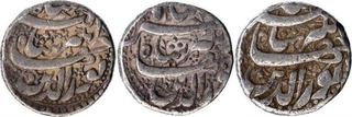 Silver One Rupee Coins of Jahangir of Qandahar Mint of Different Months.