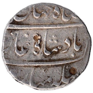 Silver One Rupee Coin of Shah Jahan II of Surat Mint.