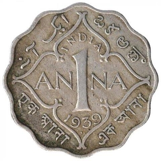 Copper Nickel One Anna Coin of King George VI of Bombay Mint of 1939.