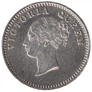 Silver Two Annas Coin of Victoria Queen of 1841.