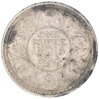 Silver One Rupee Coin of King George V of Bombay Mint of 1913.