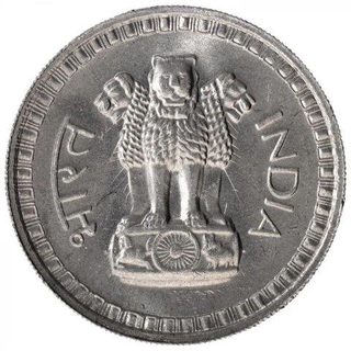 Copper Nickel One Rupee Coin of Bombay Mint of Republic India of 1970.