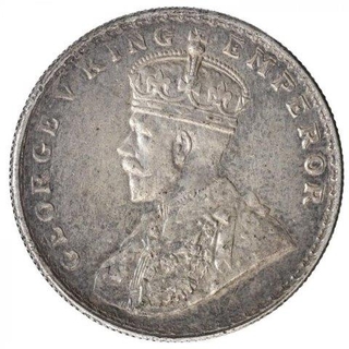 Error Silver One Rupee Coin of King George V.