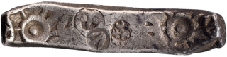 Very Rare Punch Marked Silver Bentbar Coin of Gandhara Janapada.