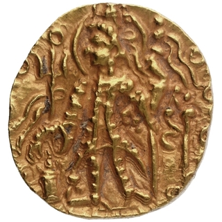 Rare Gold Dinar Coin of Vasudeva II of Kushan Dynasty.