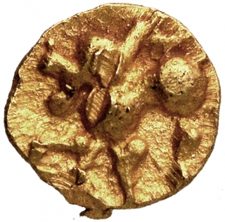 Rare Gold Half Fanam Coin of Hoysala Dynasty.