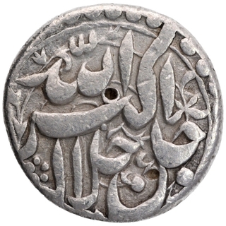 Silver One Rupee Coin of Akbar of Patna Mint of Di Month.