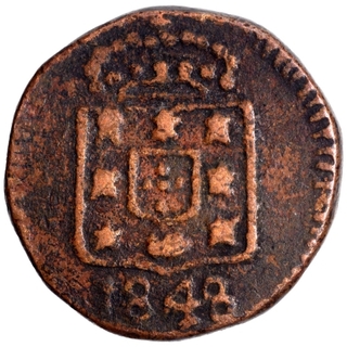 Copper Seven and Half Reis Coin of Maria II of Goa of Indo Portuguese.