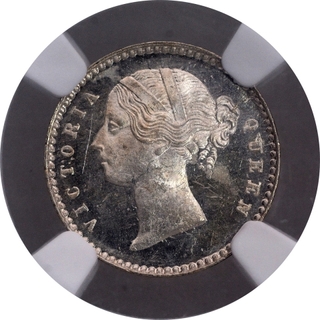 Silver Two Annas Coin of Victoria Queen of Calcutta Mint of 1841.