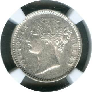 Silver Quarter Rupee Coin of Victoria Queen of Bombay and Calcutta Mint of 1840.