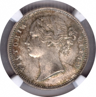 Silver Half Rupee Coin of Victoria Queen of 1840.