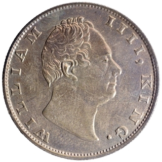 Silver One Rupee Coin of King William IIII of Bombay Mint of 1835.