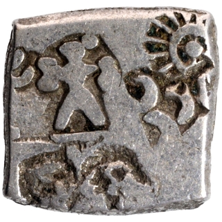 Punch Marked Silver Karshapana Coin of Maurya Empire.