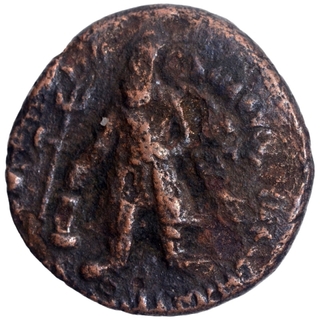 Rare Copper  Drachma Coin of Vima Kadphises of Kushan Dynasty.