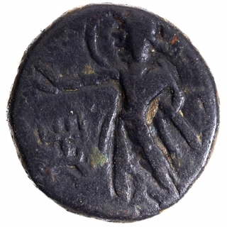 Very Rare Copper Drachma Coin of Huvishka of Kushan Dynasty.