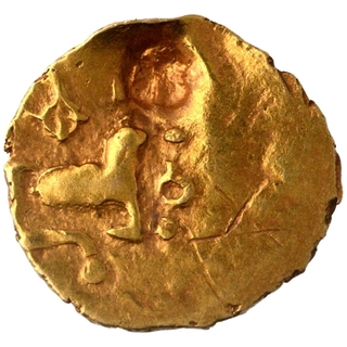 Gold Fanam Coin of Bhanudeva IV of Eastern Gangas.