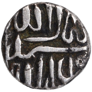 Silver One Quarter Rupee Coin of Akbar of Mulher Mint.