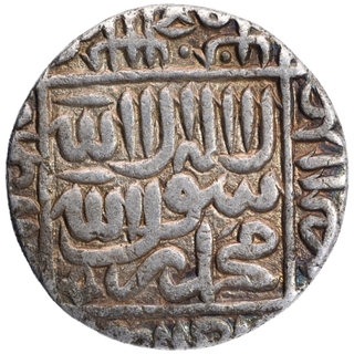 Silver One Rupee Coin of Akbar of Agra Mint.