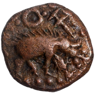 Copper Kasu Coin of Tirumalaraya of Vijayanagar Kingdom.