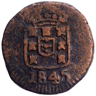 Copper Six Reis Coin of Maria II of Goa of Indo Portuguese.