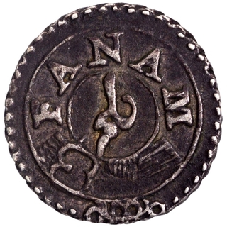 Silver One Fanam Coin of Madras Presidency.