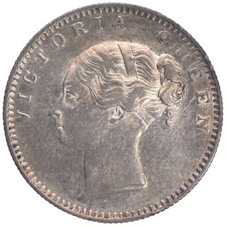 Silver Half Rupee Coin of Victoria Queen of Bombay Mint of 1840.