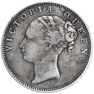 Silver One Rupee Coin of Victoria Queen of Bombay Mint of 1840.