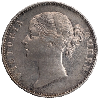 Silver One Rupee Coin of Victoria Queen of Calcutta Mint of 1840.