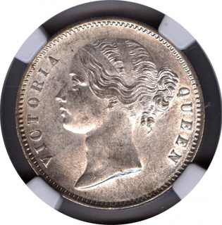 Silver One Rupee Coin of Victoria Queen of Calcutta Mint of 1840.