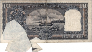 Error Ten Rupees Bank Note Singened By R.N.Malhotra.