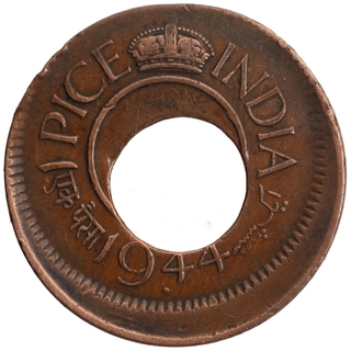 Error Bronze One Pice Coin of King George VI of 1944.