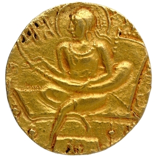 Gold Dinar Coin of Samudragupta of Gupta Dynasty of Lyrist type.