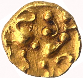 Gold Fanam Coin of Vikramaditya VI of Chalukyas of Kalyana.