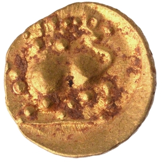 Gold Half Fanam Coin of Rajula Reddy of South India.