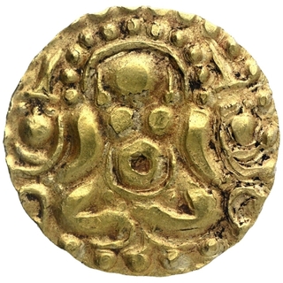 Base Gold Four and Half Masha Coin of Sallakshana Varman of Chandellas of Jejakabhukti.