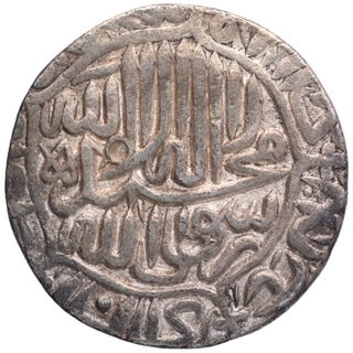 Silver One Rupee Coin of Akbar of Agra Mint.